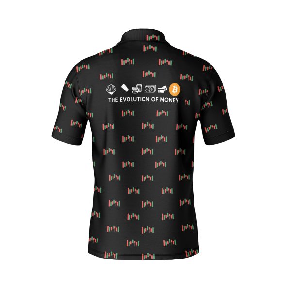 HODL Candlestick Crypto Polo Shirt - Investor Trading Chart Tee - High Quality Polyester - Image 3