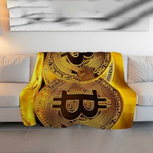 "Golden Era Crypto" Bitcoin & Altcoin Abundance Blanket - Luxurious Comfort