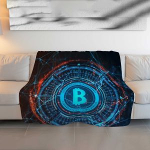 "Digital Age Disc" Bitcoin & Cryptocurrency Blanket - Futuristic Comfort
