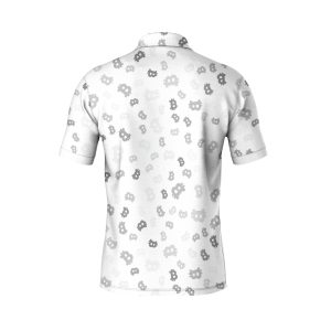 Bitcoin Mining Icons Polo Shirt - Crypto Pattern Polyester Tee - High Quality Unisex