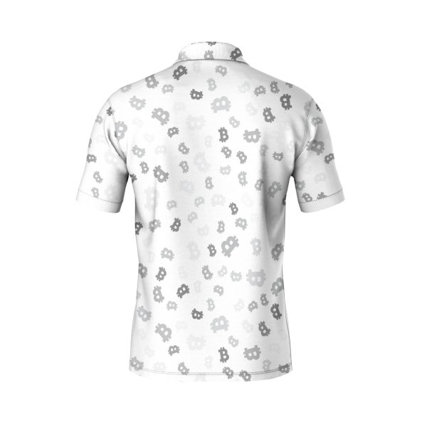 Bitcoin Mining Icons Polo Shirt - Crypto Pattern Polyester Tee - High Quality Unisex - Image 2