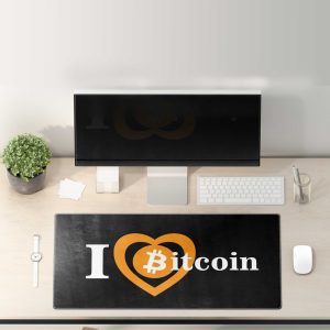 "I Love Bitcoin" Statement Gaming Mouse Pad - Crypto Enthusiast Desk Mat