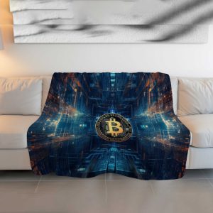 Cyber Crypto Glow: Illuminated Bitcoin Circuit Blanket