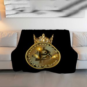 Opulent Bitcoin Emblem Plush Blanket