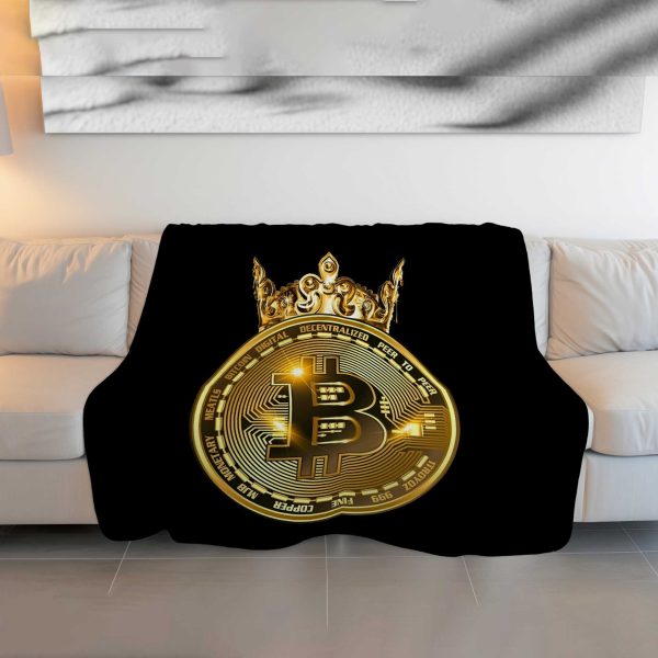 Opulent Bitcoin Emblem Plush Blanket - Image 3