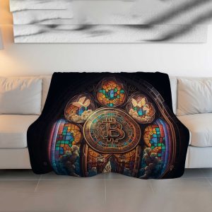 "To The Moon" Bitcoin Rocket Plush Blanket