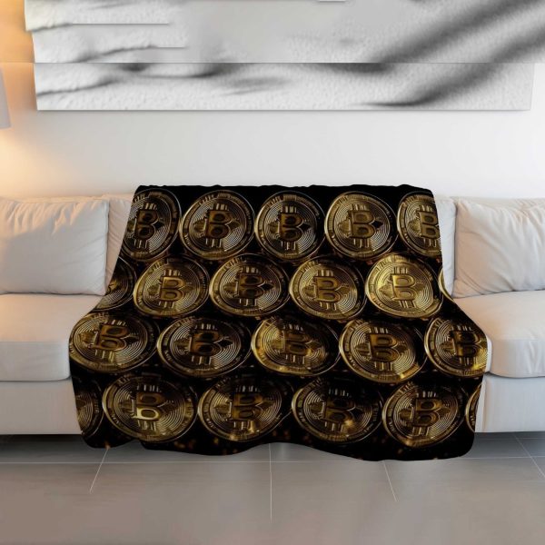 Dark Luxe Bitcoin Dream Comforter - Opulent Crypto Bedding - Image 3