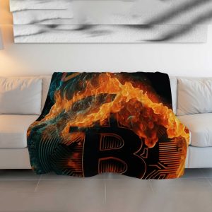"Vintage Digital Gold" Bitcoin Steampunk Blanket - Industrial Elegance & Comfort