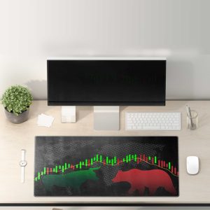 Bull vs. Bear Trading Chart Mouse Pad - Global Market Edition