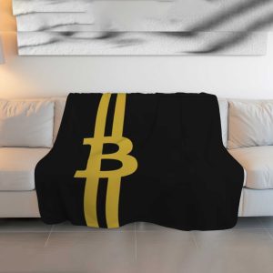 Bitcoin Crypto Enthusiast Black & Gold Comforter - Cozy, Fluffy & Machine Washable