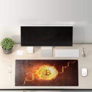 Bitcoin Market Flame Gaming Mouse Pad - Crypto Price Action Desk Mat