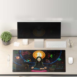 Crypto Hacker Zen Mouse Pad - Bitcoin Meditation & Digital Serenity
