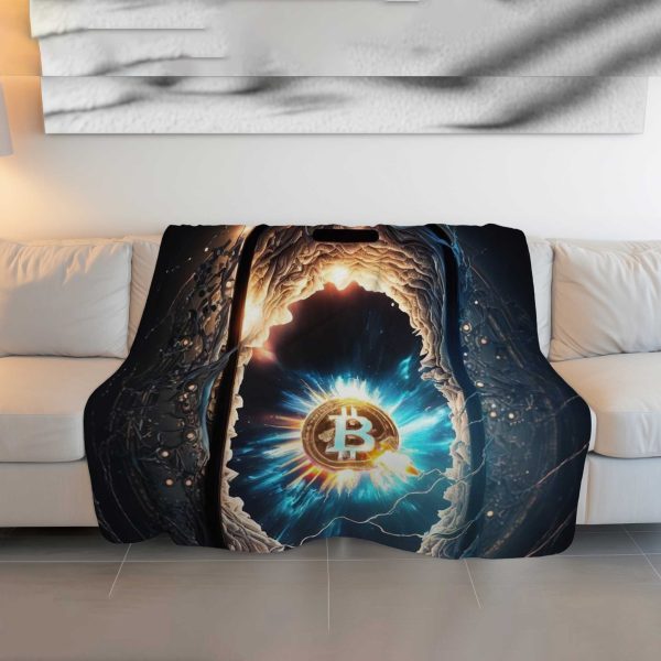 Exploding Bitcoin Core Crypto Plush Blanket - Image 3