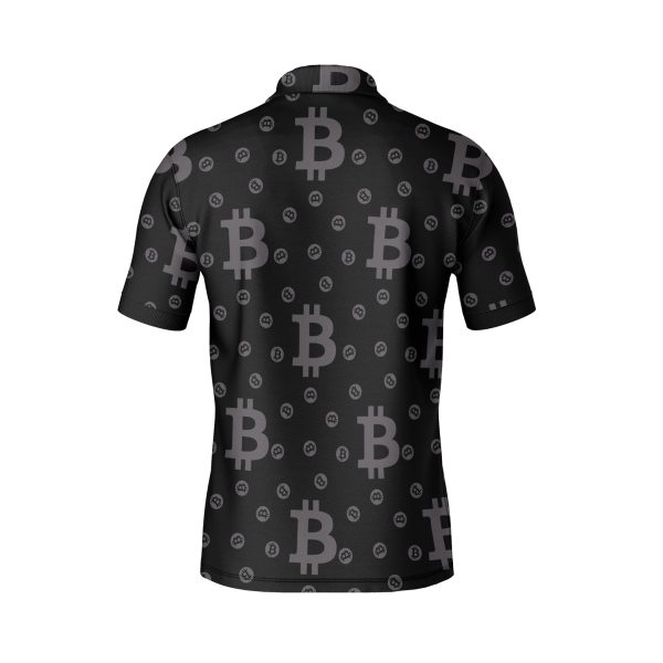 itcoin Golden Heartbeat Polo Shirt - Crypto Investor Unisex Tee - High Quality Polyester - Image 2