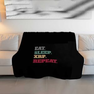 "EAT. SLEEP. XRP. REPEAT." Crypto Motto Plush Blanket