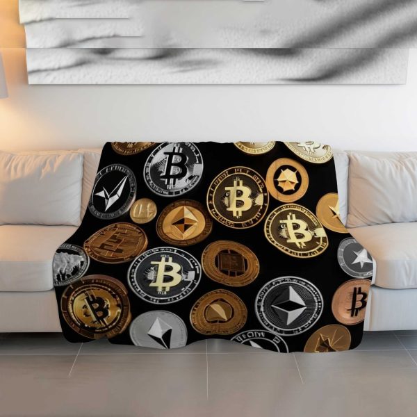 Stained Glass Bitcoin Artistry Plush Blanket - Image 3