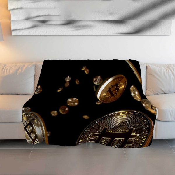 "Fiery Bitcoin Blaze" Crypto Energy Blanket - Intense & Cozy Comfort - Image 3