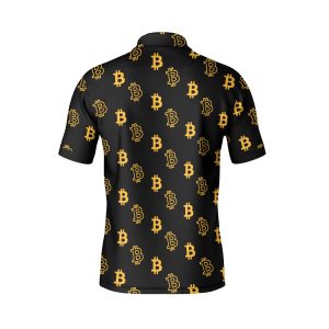 Bitcoin Icon Polo Shirt - Crypto Currency Tee - High Quality Polyester