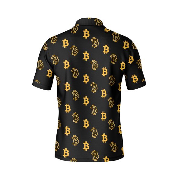 Bitcoin Icon Polo Shirt - Crypto Currency Tee - High Quality Polyester - Image 3