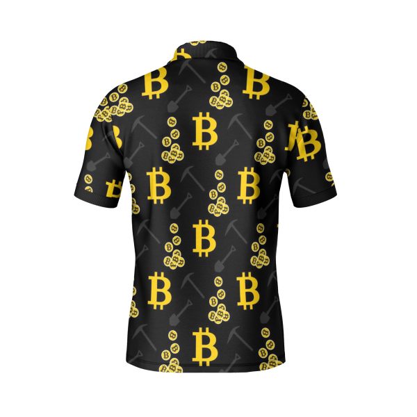 Bitcoin Mining Icons Polo Shirt - Crypto Miner Polyester Tee - High Quality Unisex - Image 3