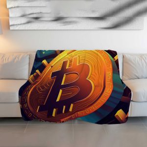 Dawn Horizon Bitcoin Fusion Plush Blanket