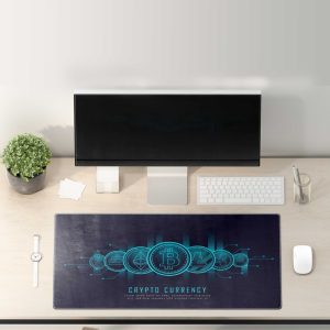 Crypto Currency Mining & Trading Mouse Pad - Non-slip Rubber Base & Stitched Edges