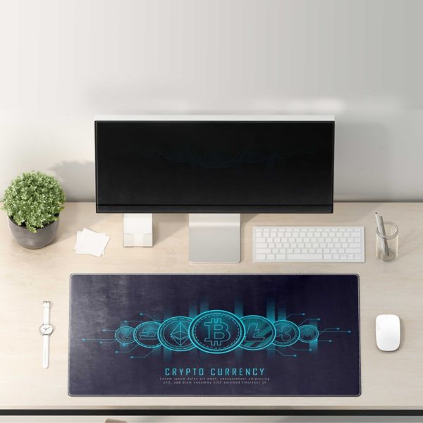 Crypto Currency Mining & Trading Mouse Pad - Non-slip Rubber Base & Stitched Edges - Image 3