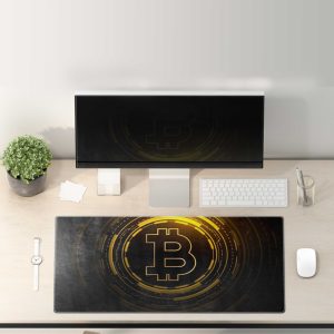 Bitcoin Gold Crypto Gaming Mouse Pad - Durable Stitched Edges & Non-Slip Base
