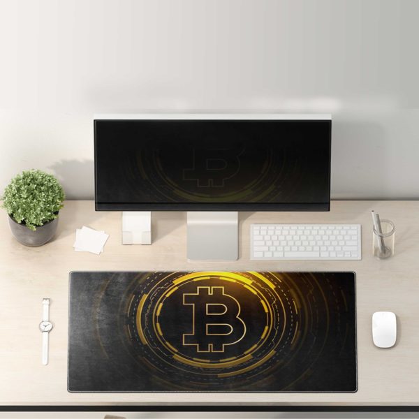 Bitcoin Gold Crypto Gaming Mouse Pad - Durable Stitched Edges & Non-Slip Base - Image 3