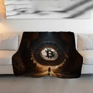 "Bitcoin Horizon" Fantasy Art Blanket - Cozy & Fluffy Crypto Comfort
