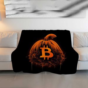 Radiant Flame Bitcoin Plush Blanket