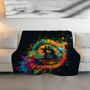 "Cosmic Bitcoin Genesis" Blockchain Universe Blanket - Stellar Comfort