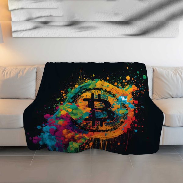 "Cosmic Bitcoin Genesis" Blockchain Universe Blanket - Stellar Comfort - Image 3