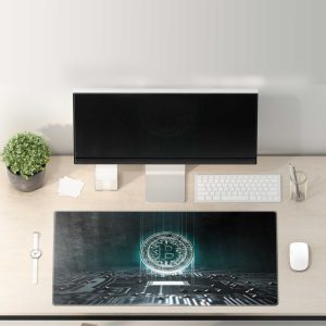 Bitcoin Grid Network Mouse Pad - Blockchain Infrastructure Desk Mat