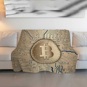 Crypto Dreams: Bitcoin Circuit Board Blanket