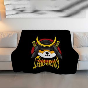 Shiba Army Samurai Crypto Plush Blanket