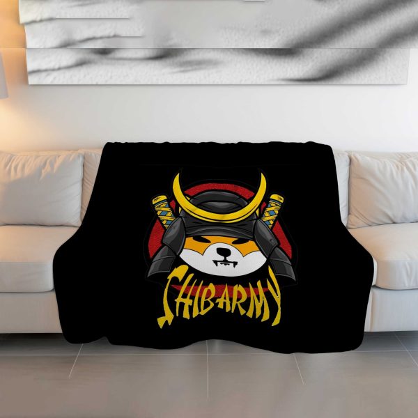 Shiba Army Samurai Crypto Plush Blanket - Image 3