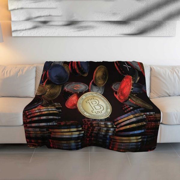 "Rising Sun Bitcoin" Horizon Crypto Blanket - Golden Dawn of Digital Finance - Image 3