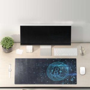 Bitcoin Network Grid Mouse Pad - Futuristic Crypto & Tech Desk Mat