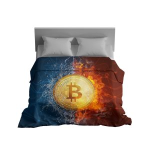 Burning Bitcoin Blaze Plush Blanket