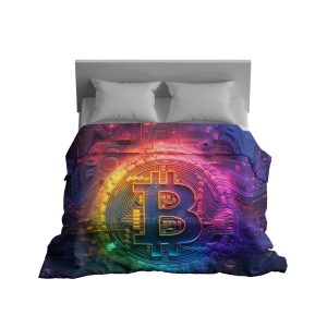 CyberBit™ Neon Bitcoin Circuitry Plush Blanket