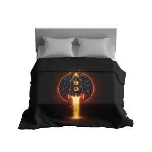 "Bitcoin Launchpad" Crypto Rocket Ascent Blanket - Propel Your Comfort