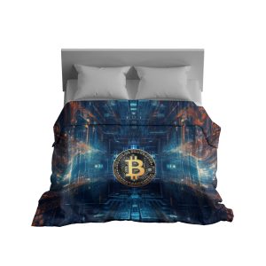 Cyber Crypto Glow: Illuminated Bitcoin Circuit Blanket
