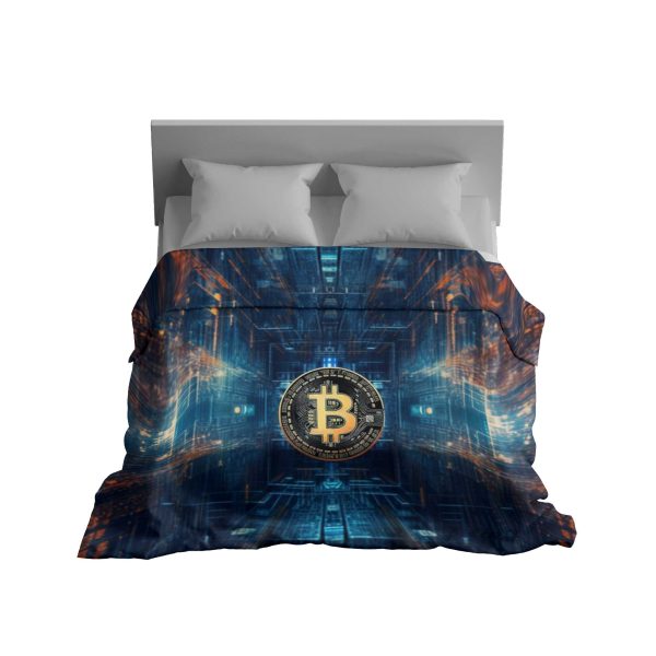 Cyber Crypto Glow: Illuminated Bitcoin Circuit Blanket