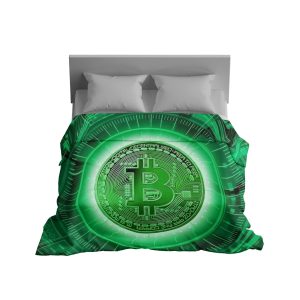 "Neo-Matrix" Bitcoin Circuitry Blanket - Vibrant Green Crypto Comfort