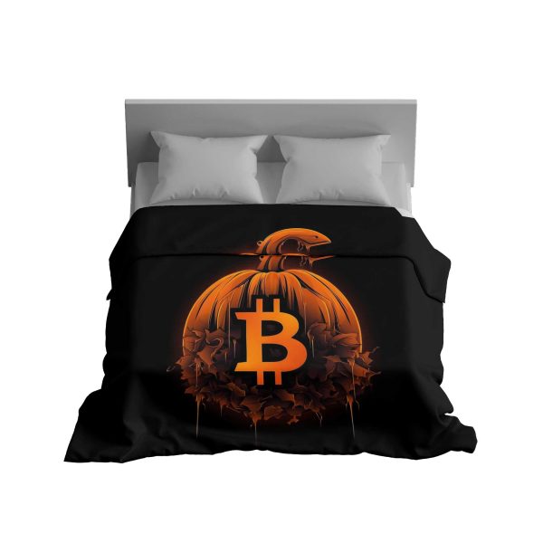 Radiant Flame Bitcoin Plush Blanket
