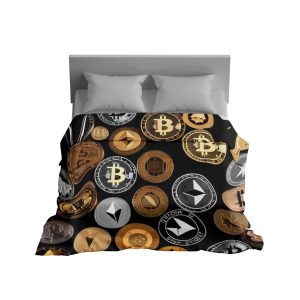 Stained Glass Bitcoin Artistry Plush Blanket