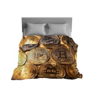 Golden Bitcoin Luxe Blanket - Premium Crypto-Themed Comfort for Home & Travel