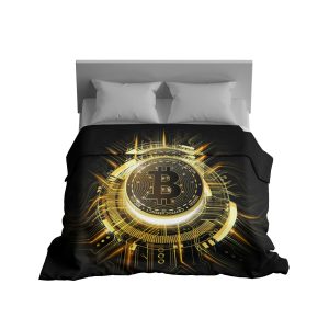Bitcoin Vortex 3D Luxury Comforter - Sci-Fi Crypto Bedding