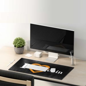 "I Love Bitcoin" Statement Gaming Mouse Pad - Crypto Enthusiast Desk Mat